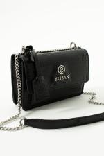 Elizan Flap Luxe Siyah Silver Kroko