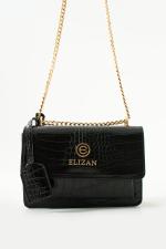Elizan Flap Luxe Siyah Gold Kroko